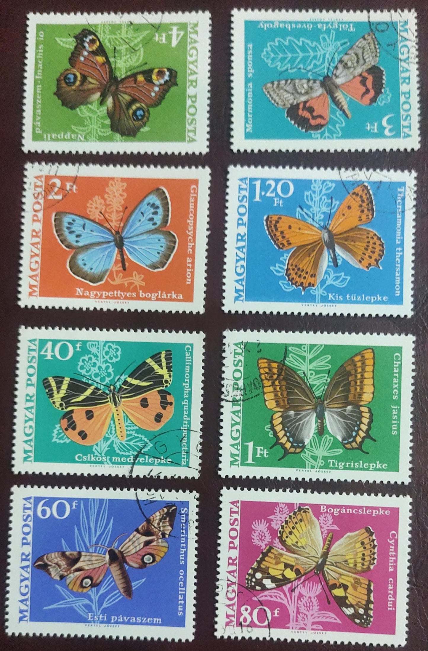 HUNGARY 1969 beautiful set of 8 stamps on Butterflies 🦋🦋 cancelled.