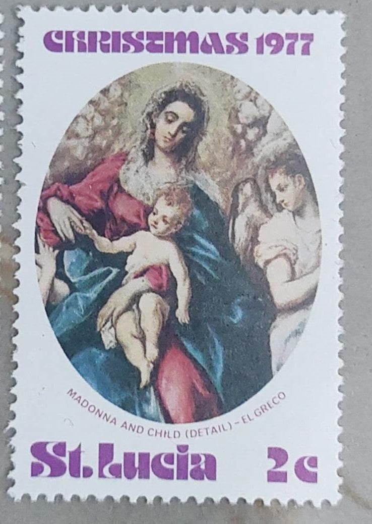 St.Lucia  Christmas 1977-Madona &child-El Greco