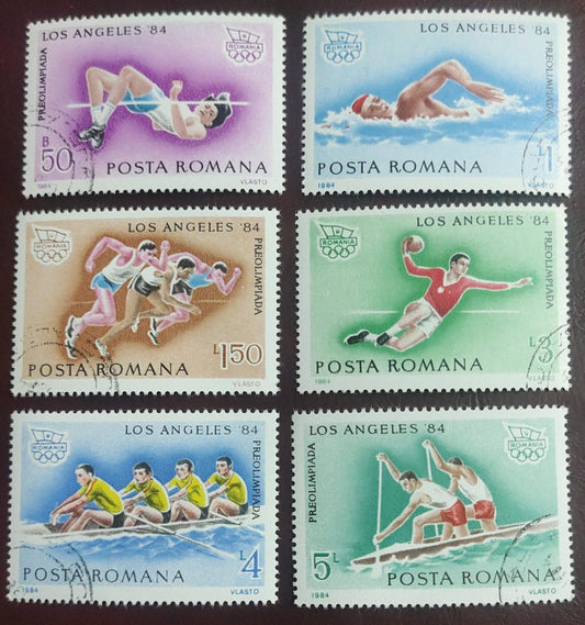 Romania 1984  Beautiful set of 6 cancelled stamps on Olympics