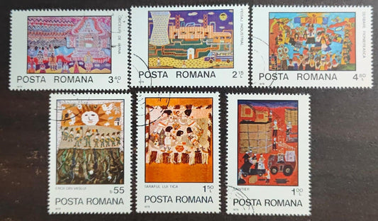 Romania 6 cancelled stamps on various themes