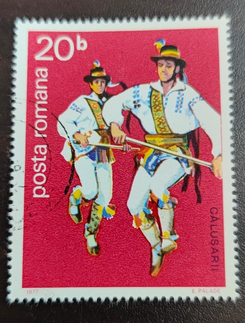 Romania Two stamps on traditional art and dances.