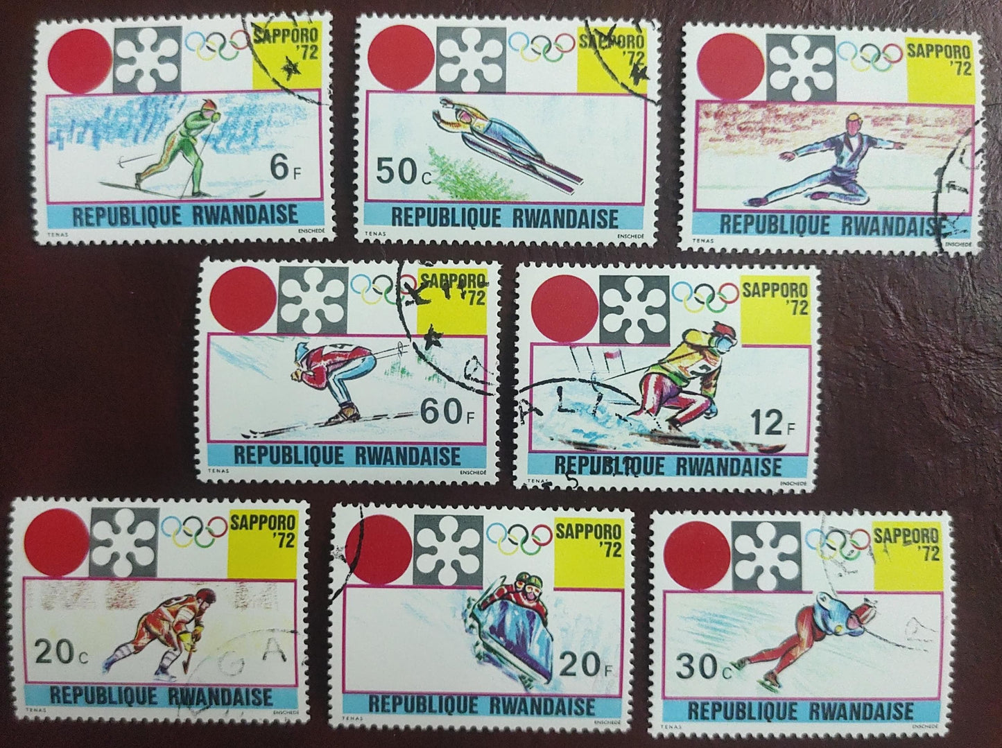 Rwanda set of 8 cancelled stamps on Olympics - various sports.