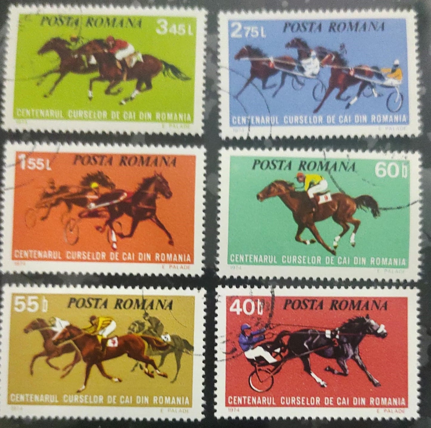 Romania 1974 stamps on horses 🐎 and sports.