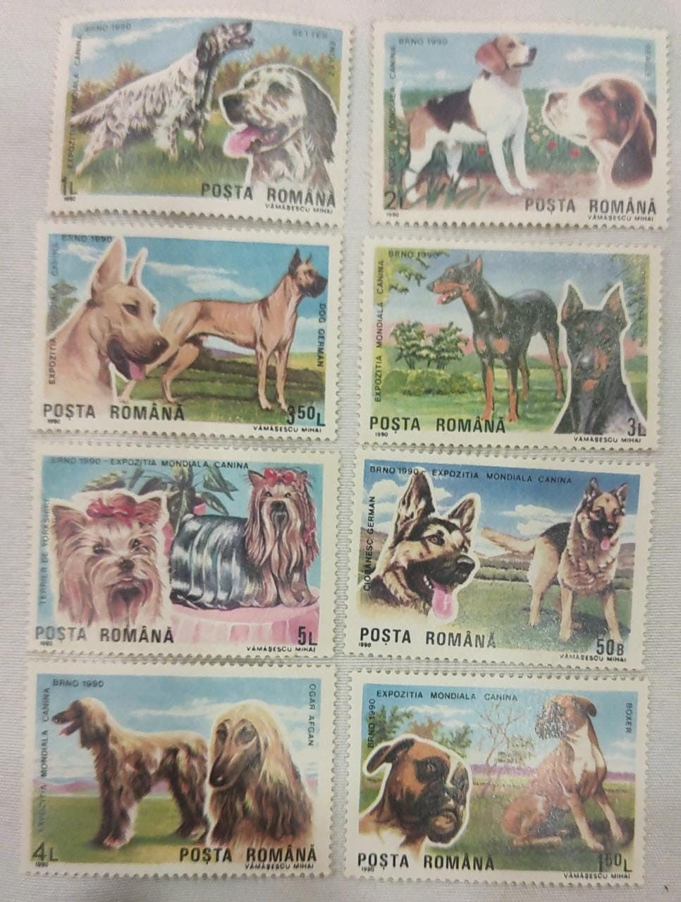 Romania 8 mint stamps on pet dogs 🐶🐕