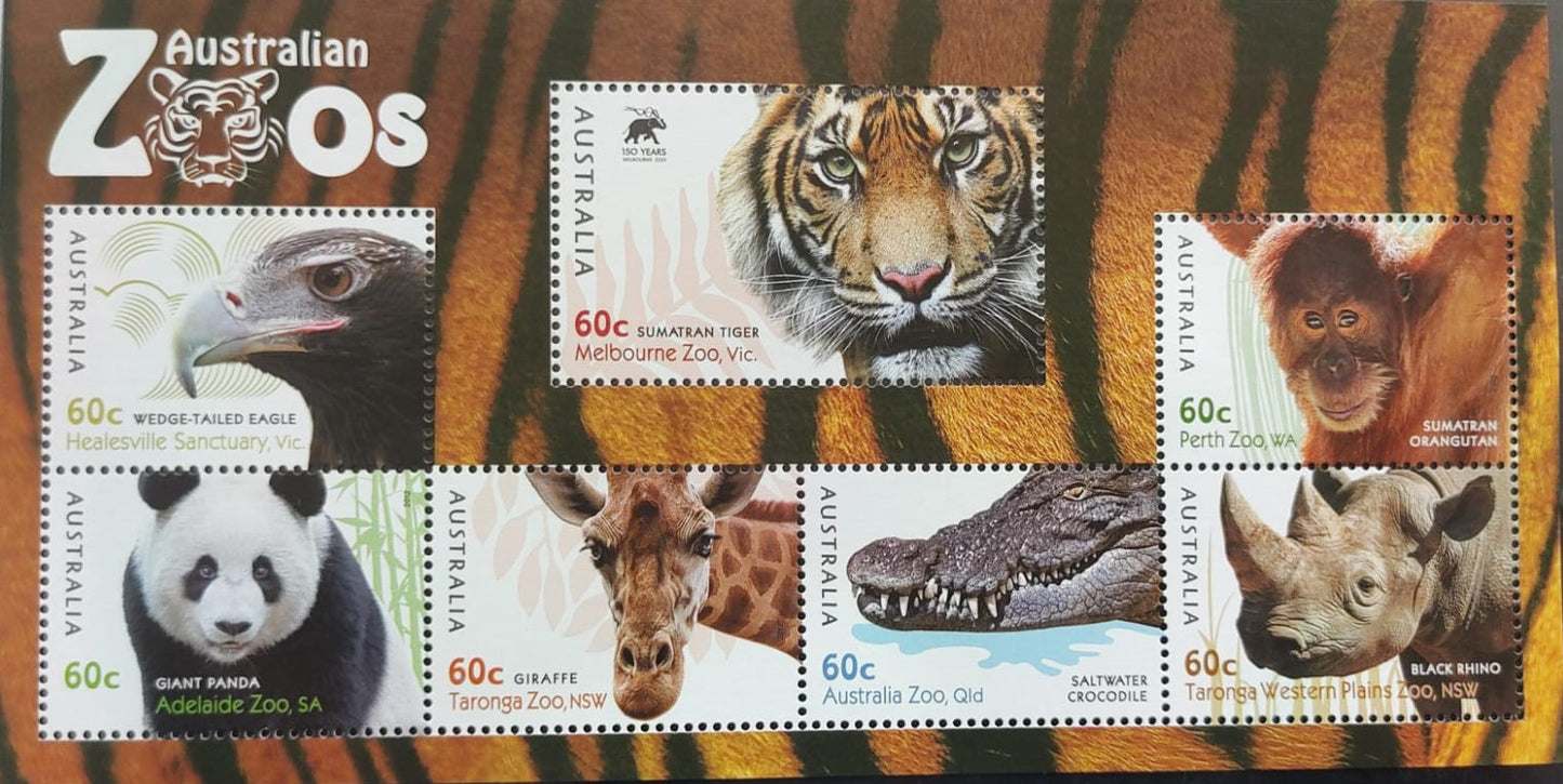 Australia Zoos beautiful ms featuring 7 animals.