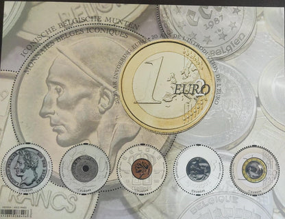 Belgium ms with 5 round high embossed silver and bronze foiling