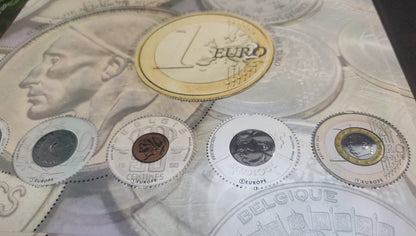 Belgium ms with 5 round high embossed silver and bronze foiling