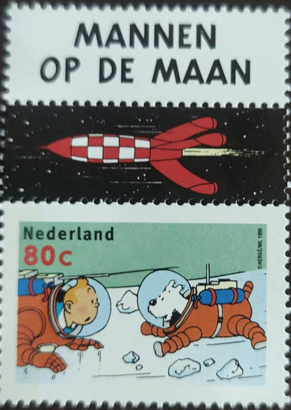 Netherlands TINTIN stamp with 2 TABS  MNH