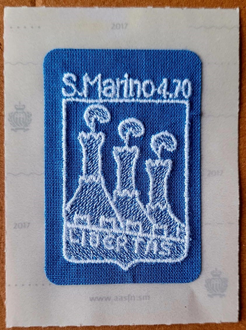 San Marino 2017   Very very very rare and scarce high value embroidery stamp