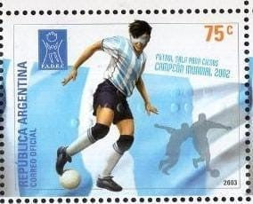 Argentina pair of Braille stamps on sports.