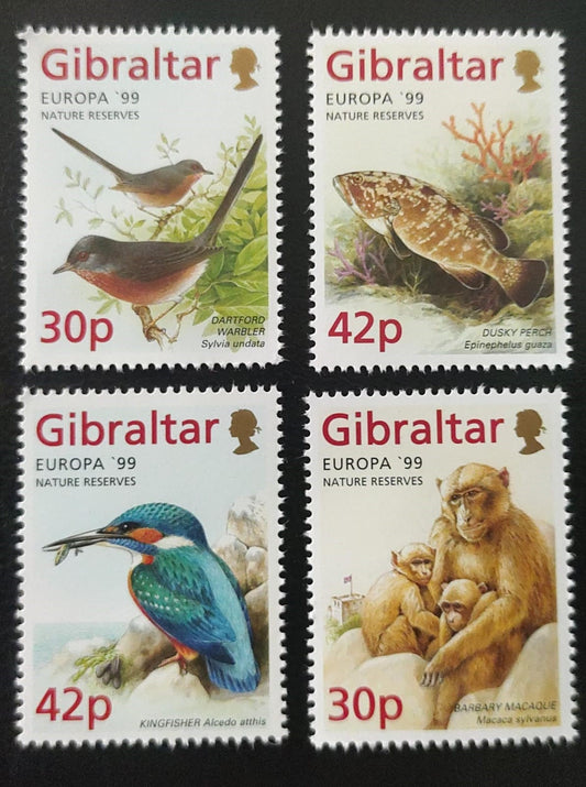 Gibraltar set of 4 beautiful stamps on birds, animals.