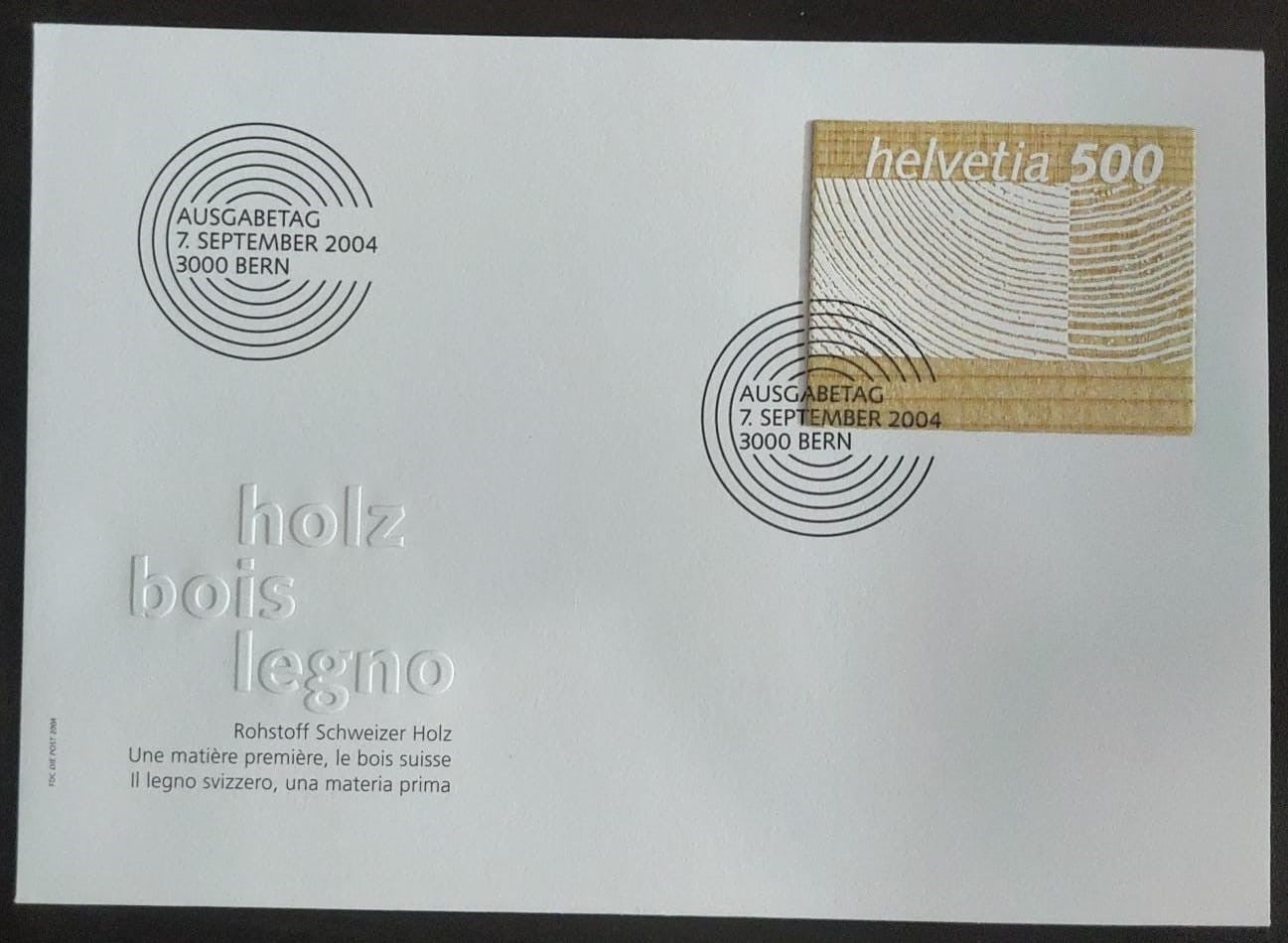 Switzerland 2004- first wood stamp FDC