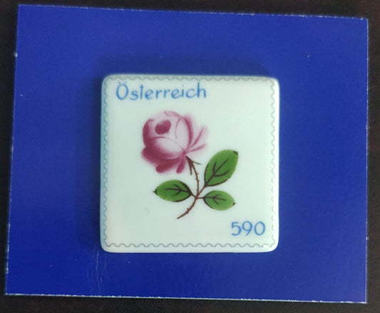 World's first and only porcelain stamp issued by Austria.  --without outer box folder