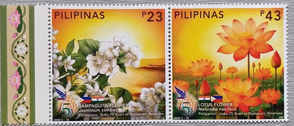 Philippines India joint issue setenent pair.   From Philippines