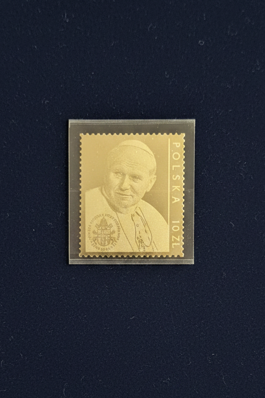 Polaska pure silver stamp on Pope John Paul ii , in a special folder.