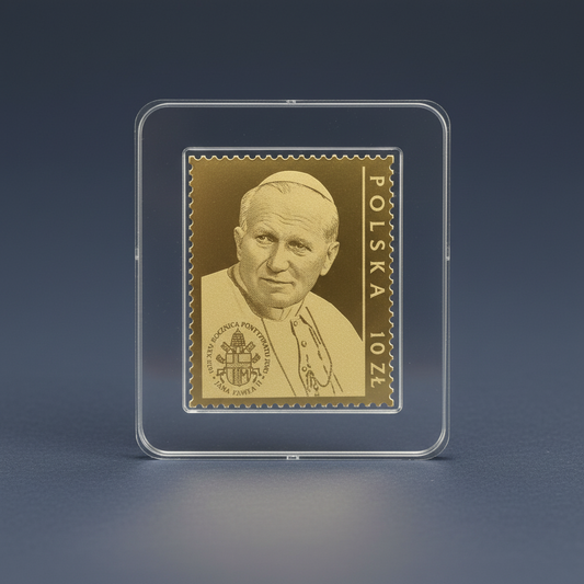Polaska pure silver stamp on Pope John Paul ii , in a special folder.