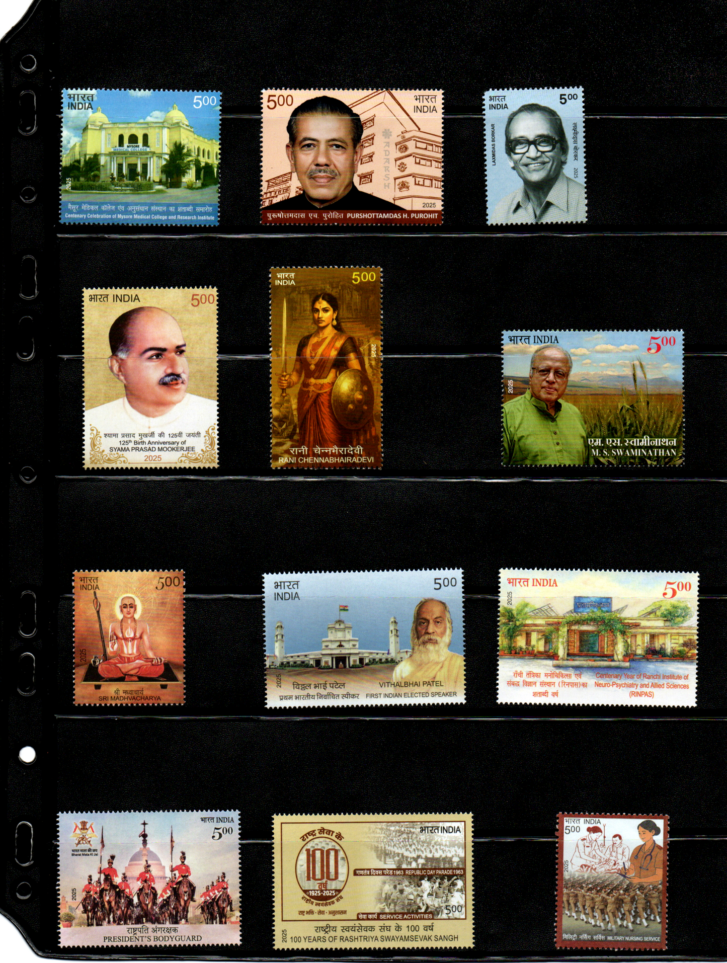 India 2025  Full Year Pack mint stamps