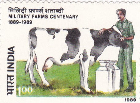 India mint-18  Aug '89 Military Farms Centenary