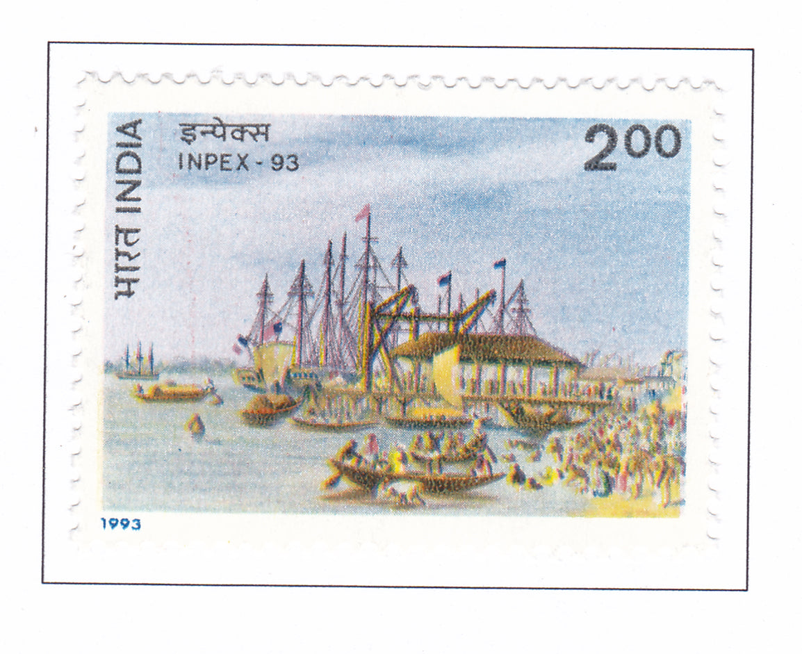 India-Mint 1993 'INPEX93',Indian National Philatelic Exhibition,Calcutta,Custom House Wharf.