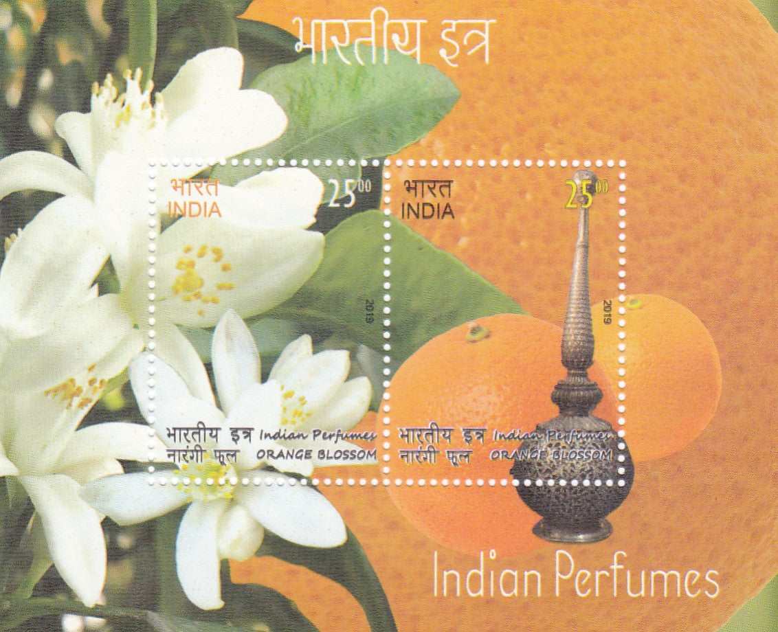 India  miniature sheets-Indian Perfumes of Orange Blossom