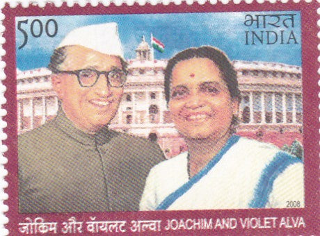 India mint-20 Nov'.08 Birth.Centenary of Joachim and Violet Alva (Nationalists and Journalists)