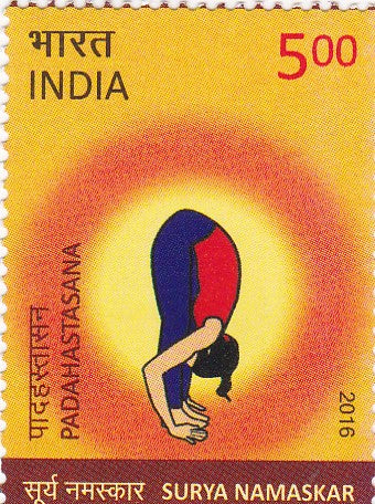 India-Mint 2016 'Surya  Namaskar'Padahastasana Rs.5