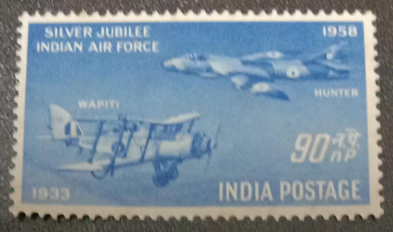 India mint-30 Apr'1958 Silver Jubilee of Indian Air Force.