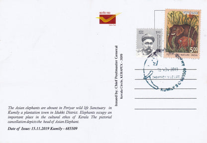 39 Permanent Pictorial Cancellations of Kerala on picture postcards