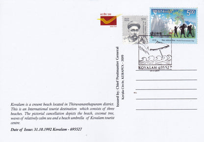 39 Permanent Pictorial Cancellations of Kerala on picture postcards