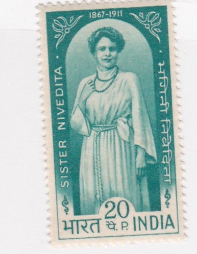 India mint-27 Oct'1968 Birth Centenary of Sister Nivedita