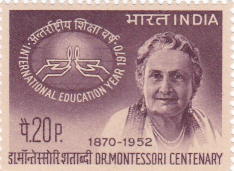 India mint-31 Aug'70 International Education Year (Birth Centenary of Dr.Maria Montessori