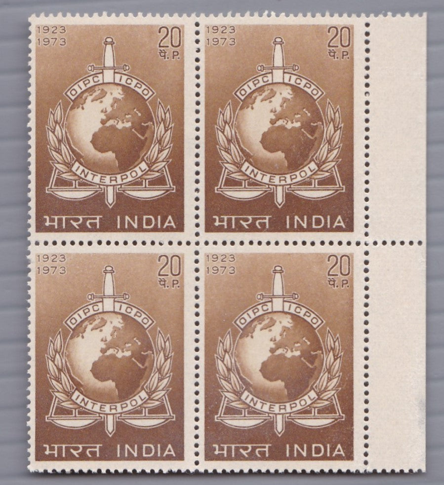 India Mint-Interpol B4 Stamps
