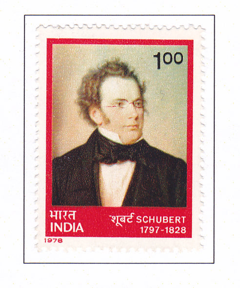 India -Mint 1978 150th Death  Anniversary of Franz Peter schubert.