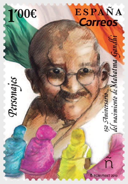 Spain*  2019 Gandhi 150 th anniversary
Combo offer of a single + block of 4 + FDC