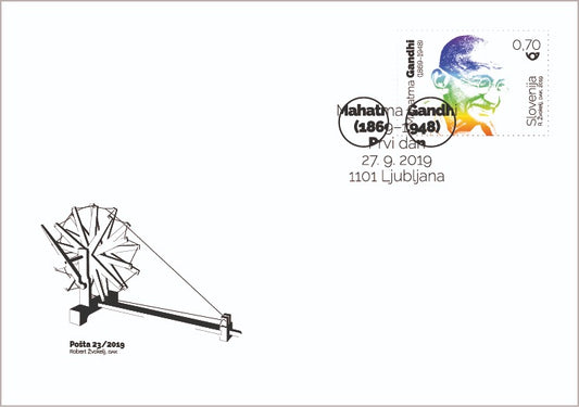 Slovenia Gandhi 150th anniversary 2019-combo offer-Single stamp+FDC