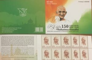 Vietnam Gandhi booklet of 10 stamps