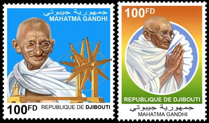 Djibouti new stamps pair on GANDHIJI.