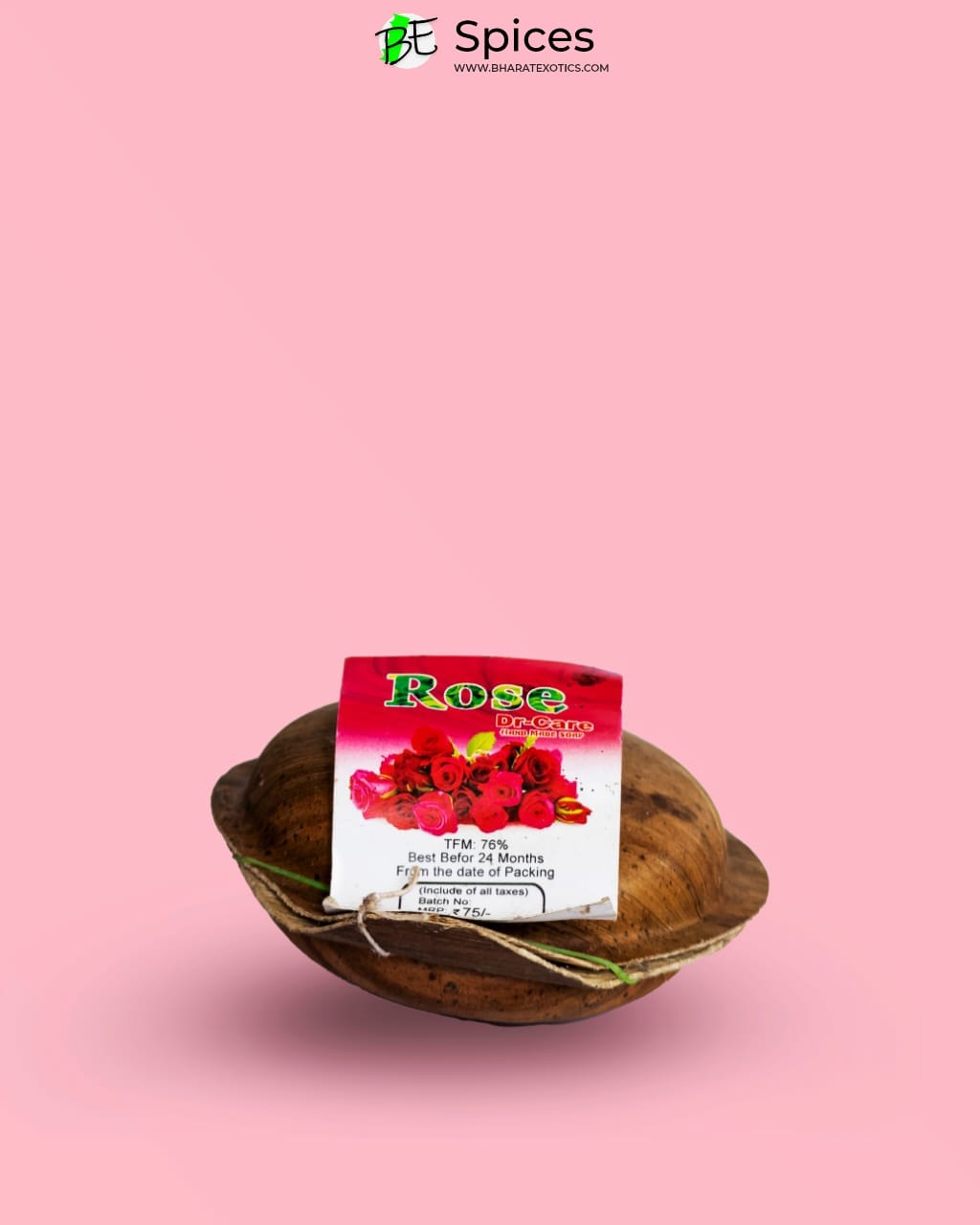 Hand made soaps in attractive packing made of palm leaf-Rose
