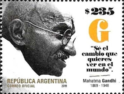 Argentina Gandhi 1 single stamp