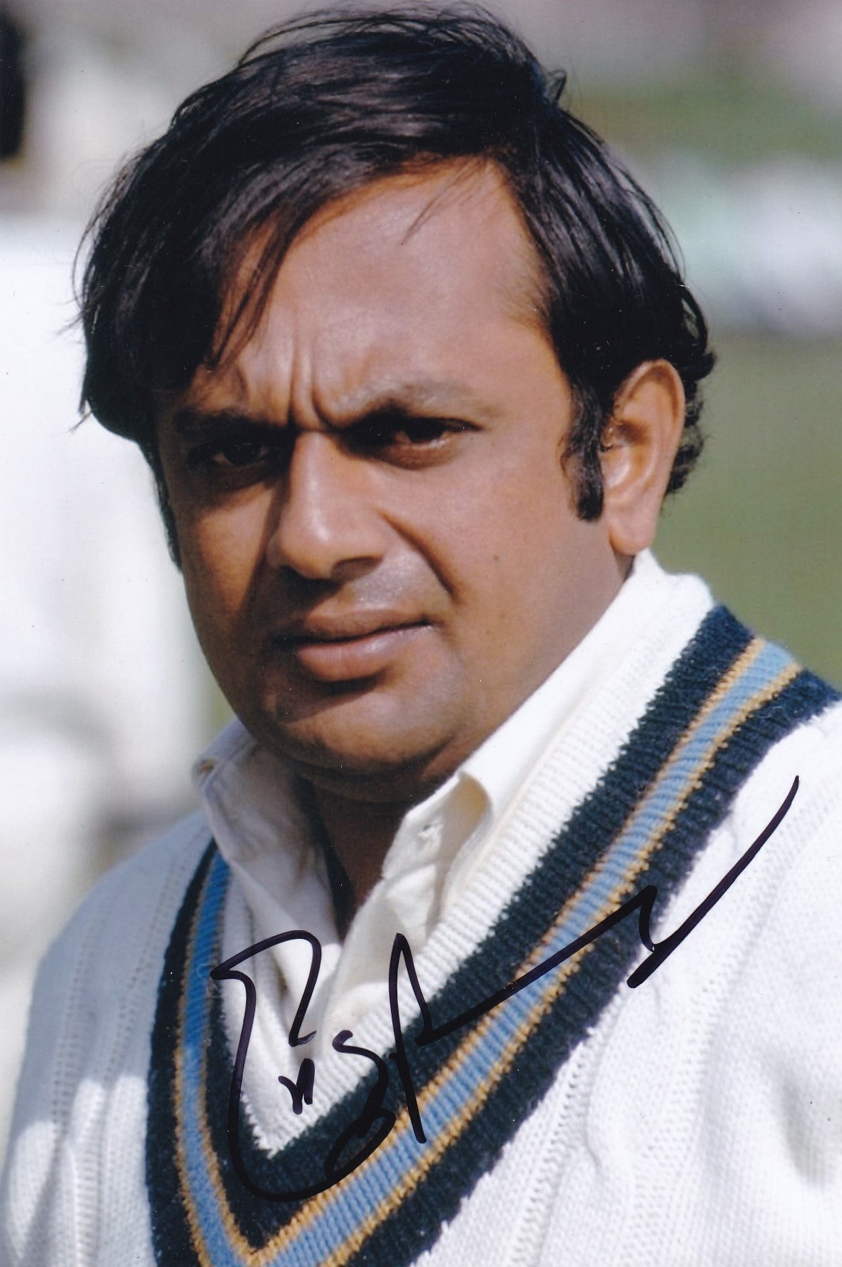 Autograph in Cricketer-E.A.S.Prasanna in Colour Photo.