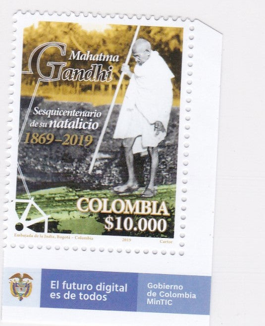 Colombia Gandhi stamp on 150th anniversary