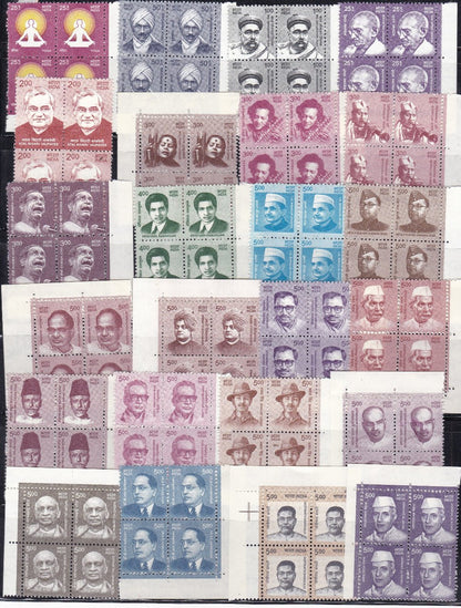 11th definitive series -Builders of Modern India-2nd issue- complete set of 28 stamps B4.