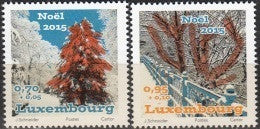 Luxembourg 2015 pair of stamps with fantastic UV printing on the stamps.