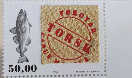 Grab this 🐟 before it flies away  Foroyar island very scarce stamp with real fish 🐠 skin attached on the stamp. .