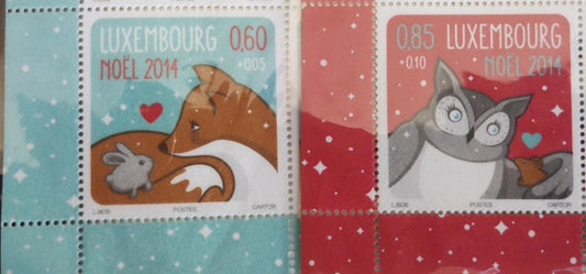 Luxembourg 2014 pair of stamps made of flock material.