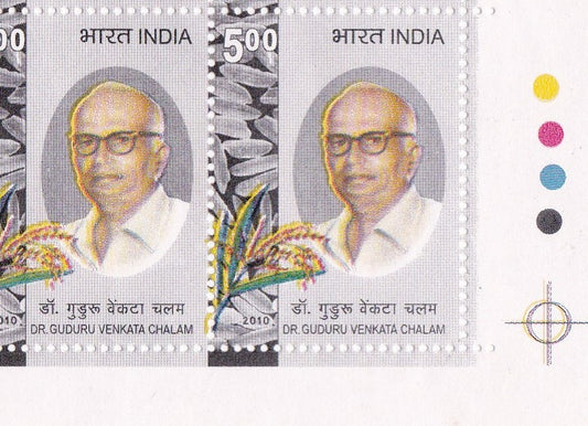 India-G.V.Chalam 2011 B14 error stamps with major color shifting.
