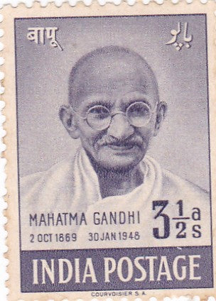 Gandhi 1948 2V Mint stamps -not hinged-1.5as, 3.5as.