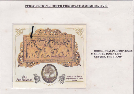 India-Sandalwood scented Ms with perforation error-making it horizontally imperf