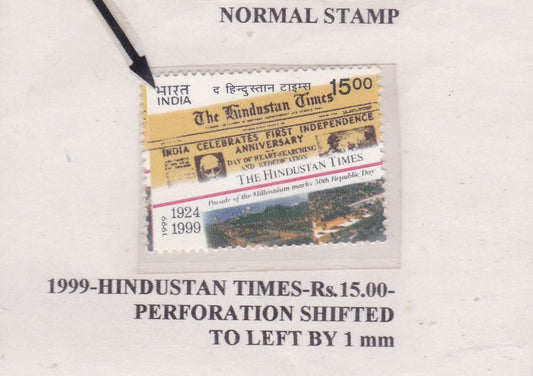 Perforation Errors -India-Commemorative.