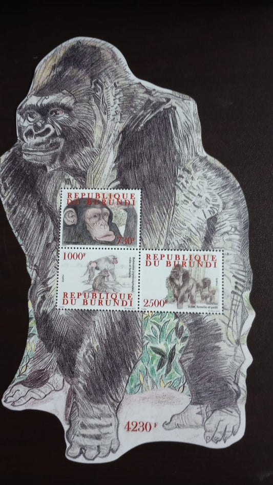 Gorilla shaped MS from Burundi.  Issued in 2011.